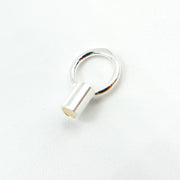 1.5MM White Sterling Silver Crimp Endcap with Ring